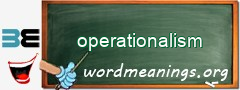 WordMeaning blackboard for operationalism